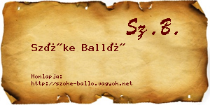 Szőke Balló névjegykártya
